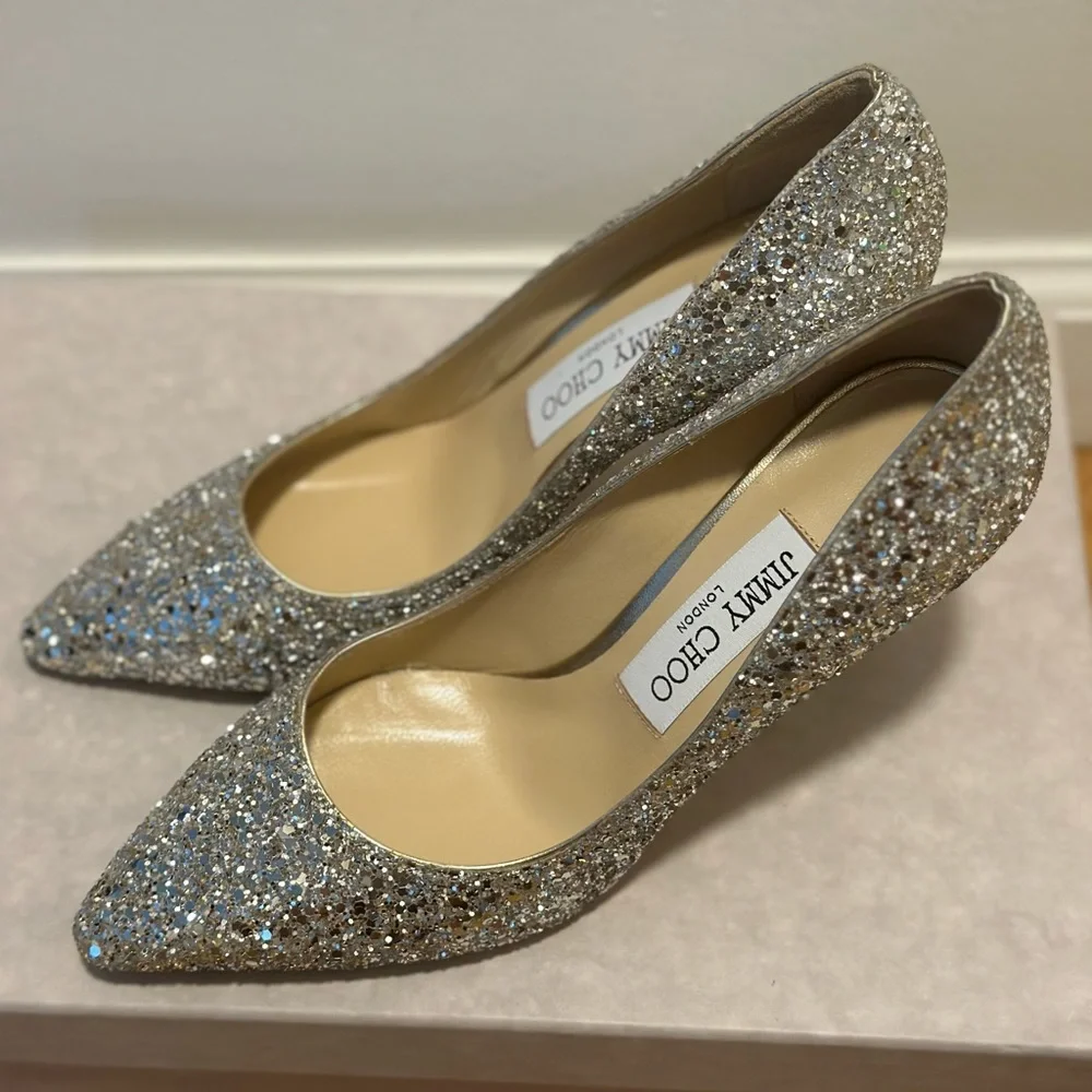 Jimmy Choo Romy Glitter Pumps - Picture 2 of 5